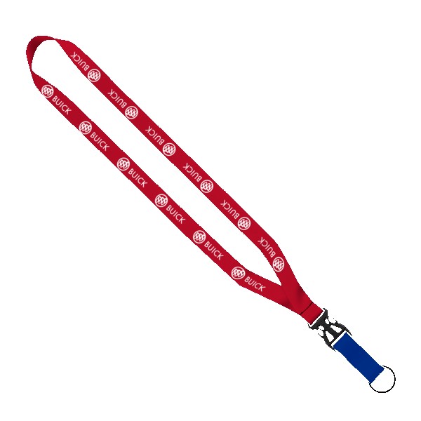 3/4" Multi-Color Polyester Lanyard with Slide Buckle Release & Split-Ring 1