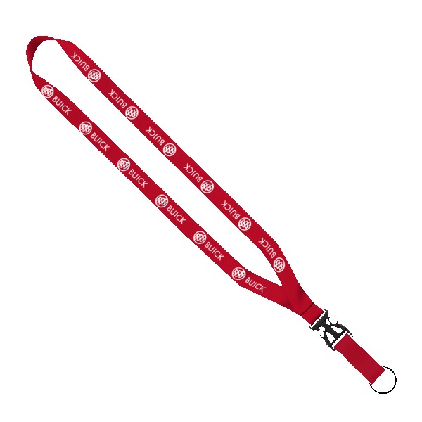 3/4" Multi-Color Polyester Lanyard with Slide Buckle Release & Split-Ring 1