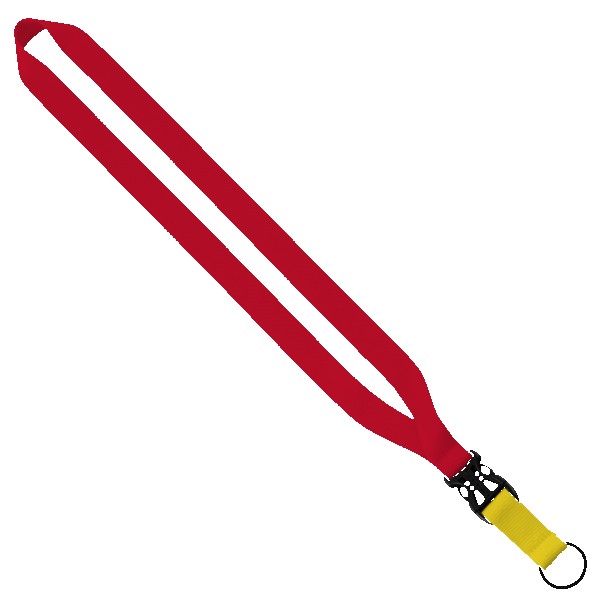 3/4" Multi-Color Polyester Lanyard with Slide Buckle Release & Split-Ring 1