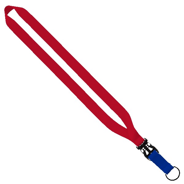 3/4" Multi-Color Polyester Lanyard with Slide Buckle Release & Split-Ring 1