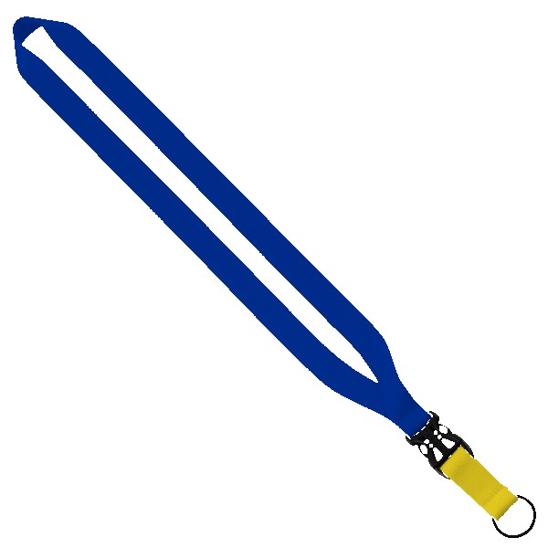 3/4" Multi-Color Polyester Lanyard with Slide Buckle Release & Split-Ring 1