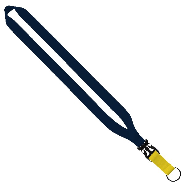 3/4" Multi-Color Polyester Lanyard with Slide Buckle Release & Split-Ring 1