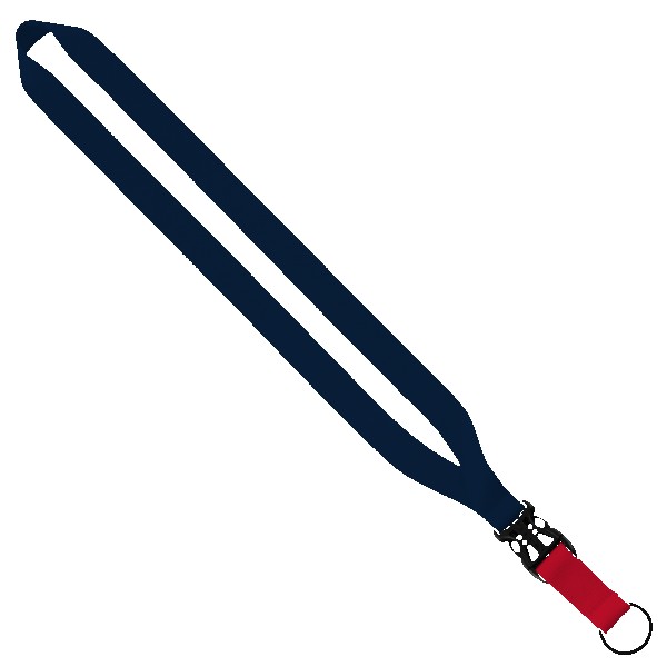3/4" Multi-Color Polyester Lanyard with Slide Buckle Release & Split-Ring 1