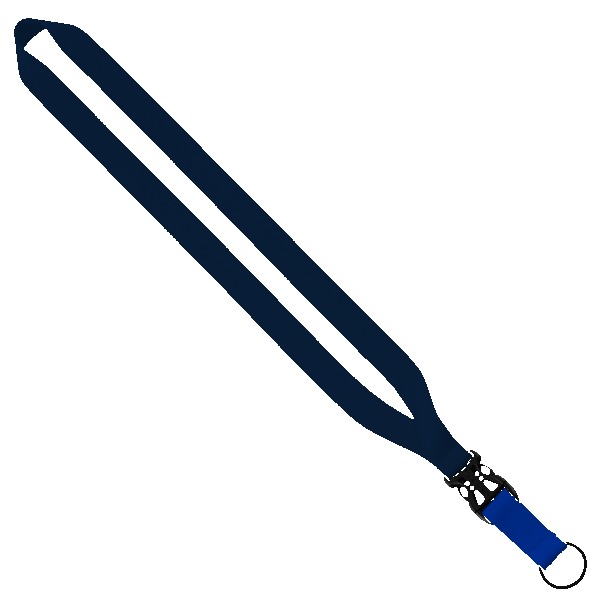 3/4" Multi-Color Polyester Lanyard with Slide Buckle Release & Split-Ring 1
