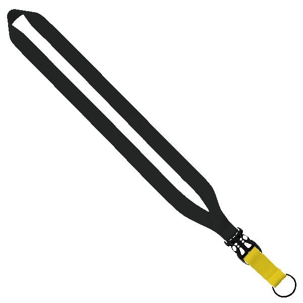 3/4" Multi-Color Polyester Lanyard with Slide Buckle Release & Split-Ring 1
