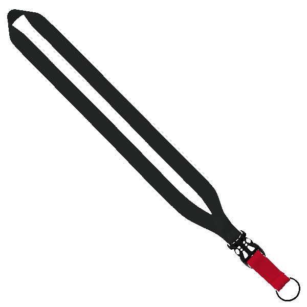 3/4" Multi-Color Polyester Lanyard with Slide Buckle Release & Split-Ring 1