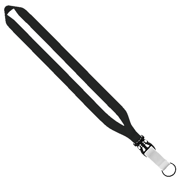 3/4" Multi-Color Polyester Lanyard with Slide Buckle Release & Split-Ring 1