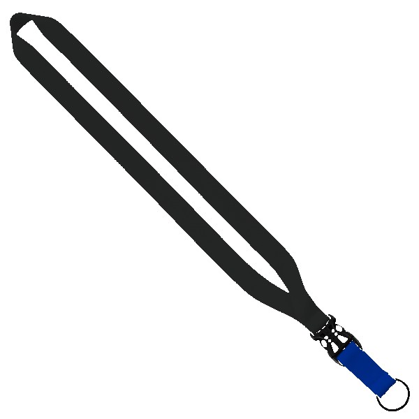 3/4" Multi-Color Polyester Lanyard with Slide Buckle Release & Split-Ring 1