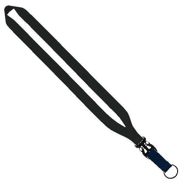 3/4" Multi-Color Polyester Lanyard with Slide Buckle Release & Split-Ring 1