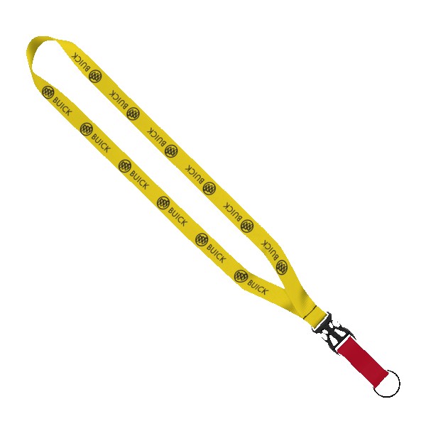 3/4" Multi-Color Polyester Lanyard with Slide Buckle Release & Split-Ring 1