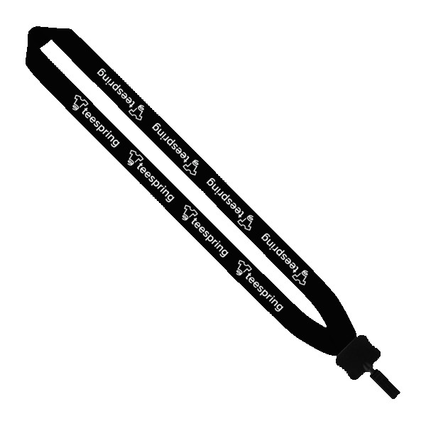 1" Cotton Lanyard with Plastic Clamshell & Bulldog Clip 1
