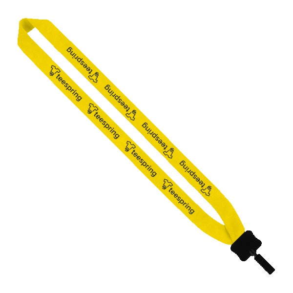 1" Cotton Lanyard with Plastic Clamshell & Bulldog Clip 1
