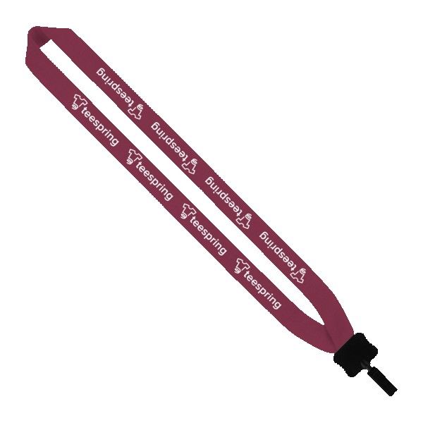 1" Cotton Lanyard with Plastic Clamshell & Bulldog Clip 1