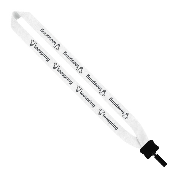 1" Cotton Lanyard with Plastic Clamshell & Bulldog Clip 1