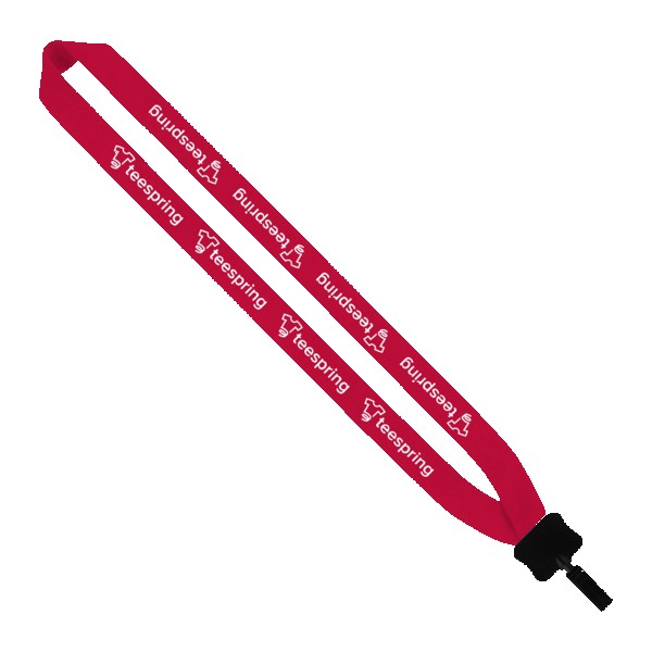 1" Cotton Lanyard with Plastic Clamshell & Bulldog Clip 1
