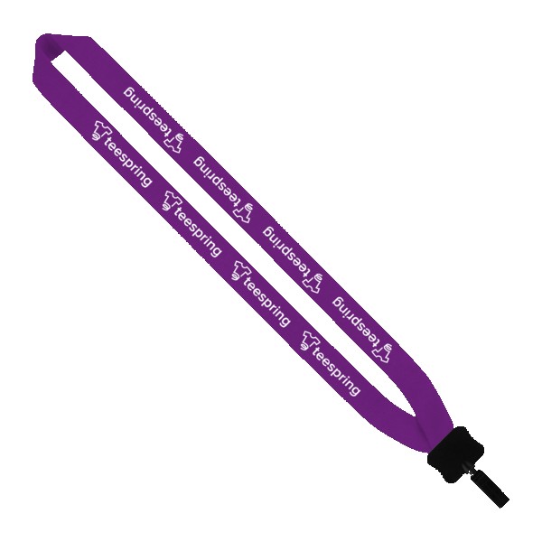 1" Cotton Lanyard with Plastic Clamshell & Bulldog Clip 1