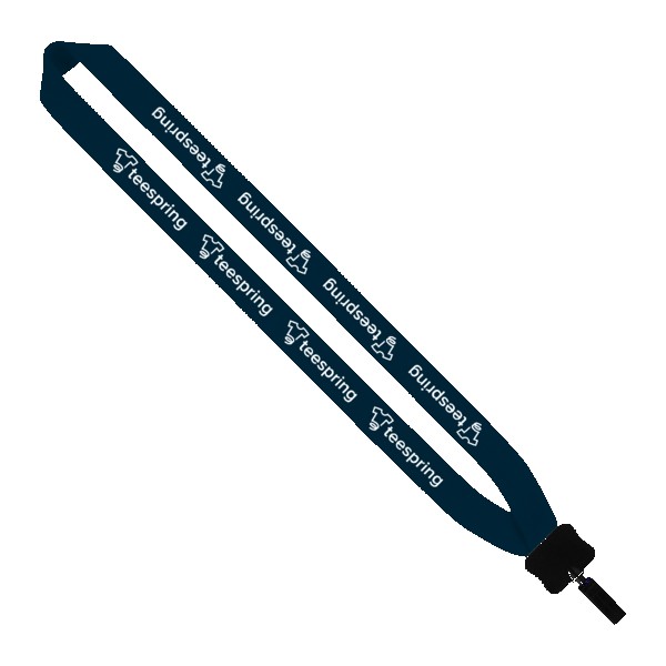 1" Cotton Lanyard with Plastic Clamshell & Bulldog Clip 1
