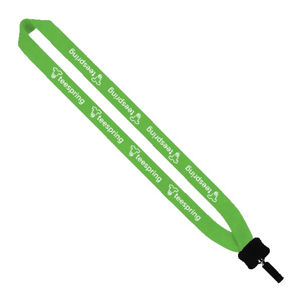 1" Cotton Lanyard with Plastic Clamshell & Bulldog Clip 1