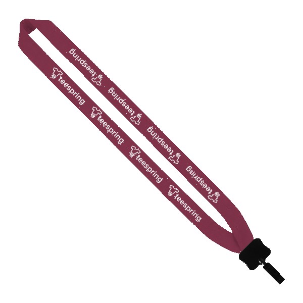 1" Cotton Lanyard with Plastic Clamshell & Bulldog Clip 1
