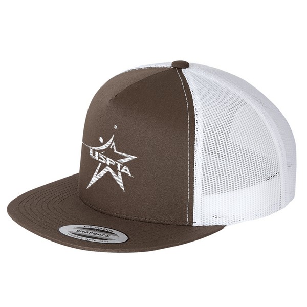 Yupoong 6006 5-Panel Flat Bill Trucker Cap 1