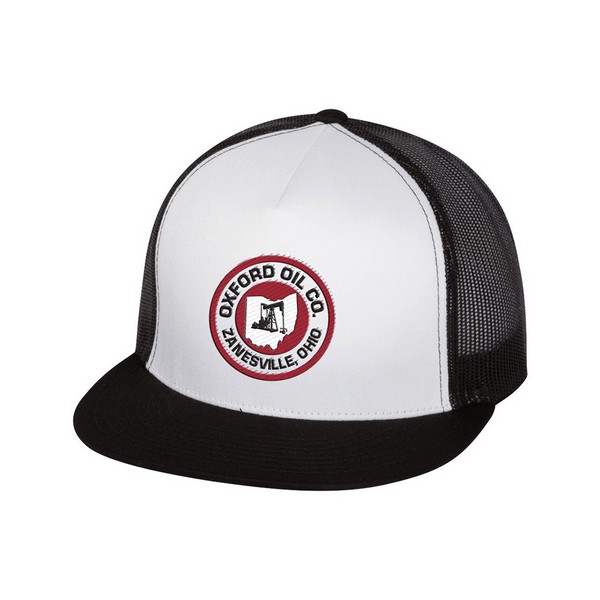 Yupoong 6006 5-Panel Flat Bill Trucker Cap 1
