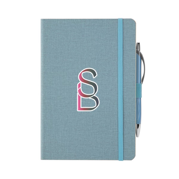 Crosshatch PU Notebook With Pen 1