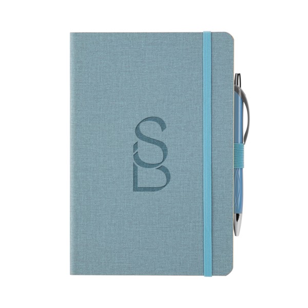 Crosshatch PU Notebook With Pen 1