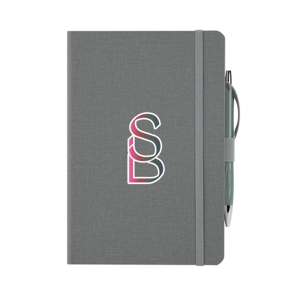 Crosshatch PU Notebook With Pen 1