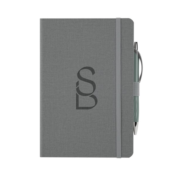 Crosshatch PU Notebook With Pen 1