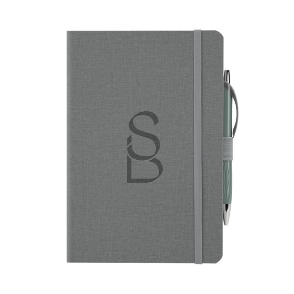 Crosshatch PU Notebook With Pen 1