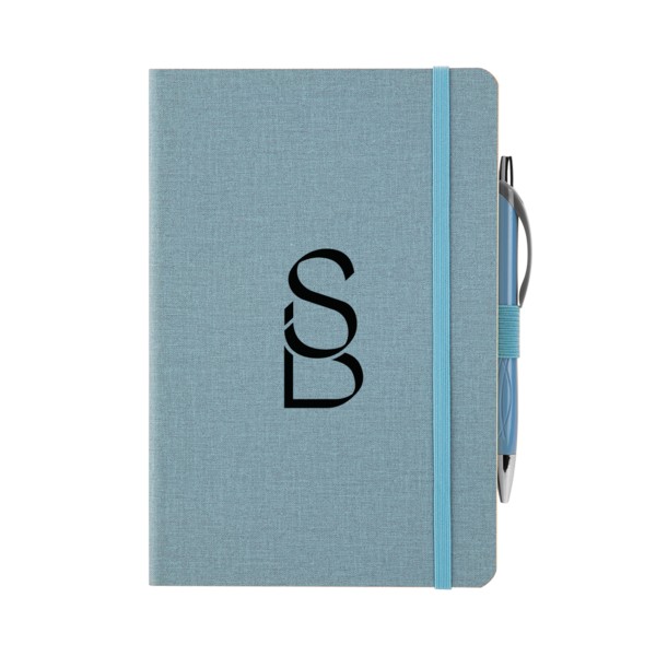 Crosshatch PU Notebook With Pen 1