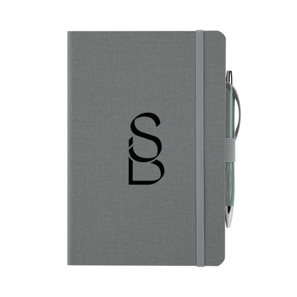 Crosshatch PU Notebook With Pen 1