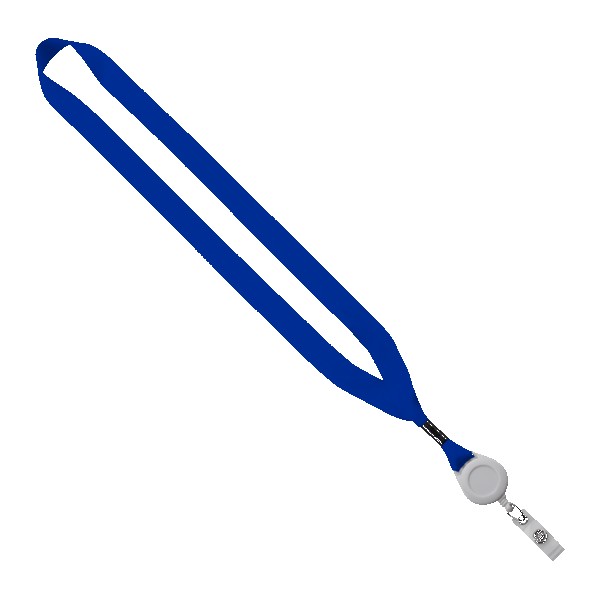 3/4" Polyester Lanyard with Metal Crimp & Retractable Badge Reel 1