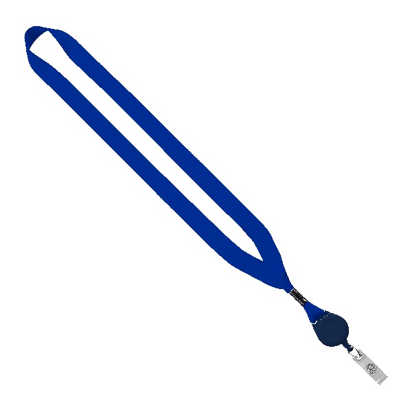3/4" Polyester Lanyard with Metal Crimp & Retractable Badge Reel 1