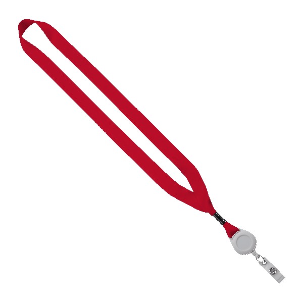 3/4" Polyester Lanyard with Metal Crimp & Retractable Badge Reel 1
