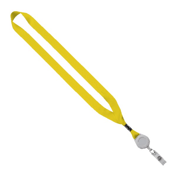 3/4" Polyester Lanyard with Metal Crimp & Retractable Badge Reel 1