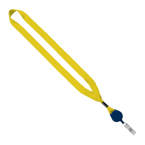3/4" Polyester Lanyard with Metal Crimp & Retractable Badge Reel 1