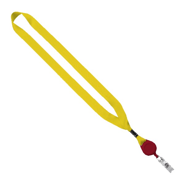 3/4" Polyester Lanyard with Metal Crimp & Retractable Badge Reel 1
