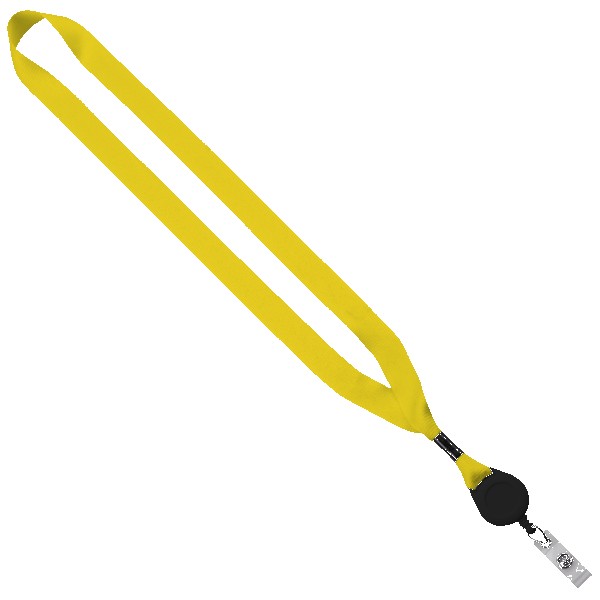 3/4" Polyester Lanyard with Metal Crimp & Retractable Badge Reel 1