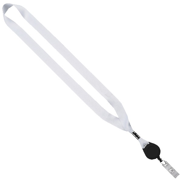 3/4" Polyester Lanyard with Metal Crimp & Retractable Badge Reel 1