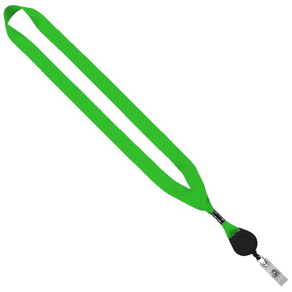 3/4" Polyester Lanyard with Metal Crimp & Retractable Badge Reel 1
