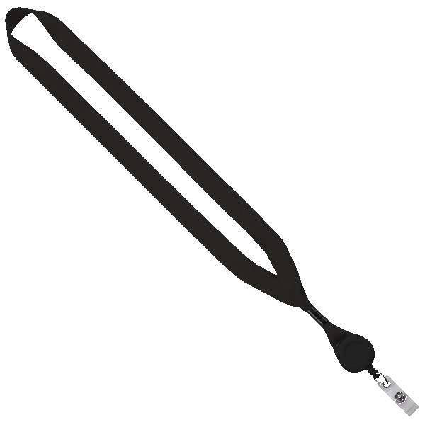3/4" Polyester Lanyard with Metal Crimp & Retractable Badge Reel 1