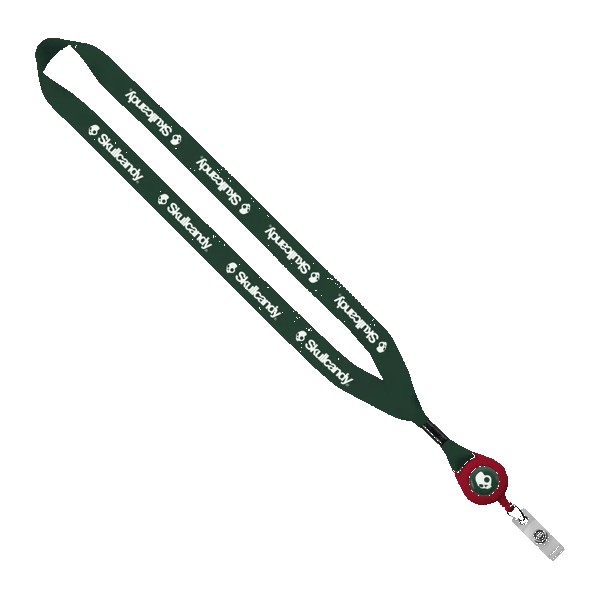 3/4" Polyester Lanyard with Metal Crimp & Retractable Badge Reel 1