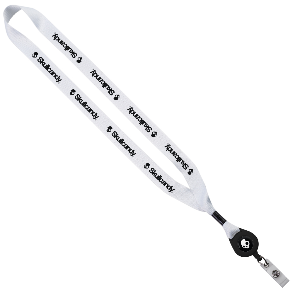 3/4" Polyester Lanyard with Metal Crimp & Retractable Badge Reel 1