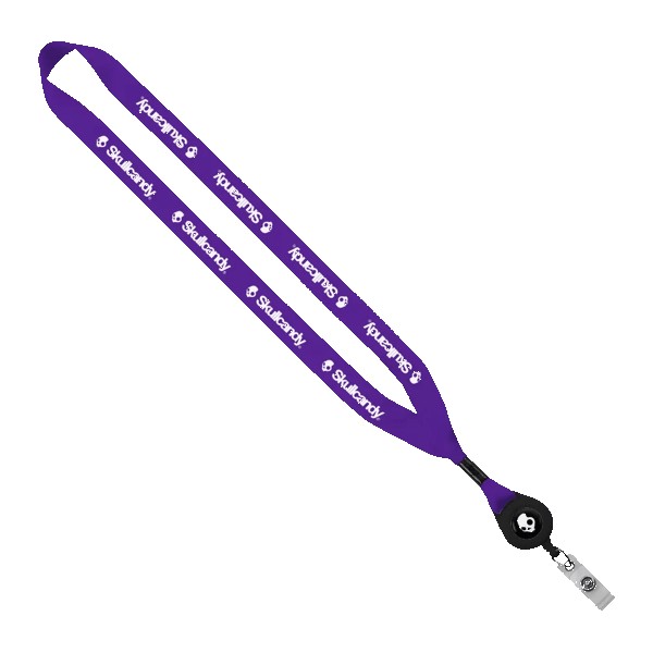 3/4" Polyester Lanyard with Metal Crimp & Retractable Badge Reel 1