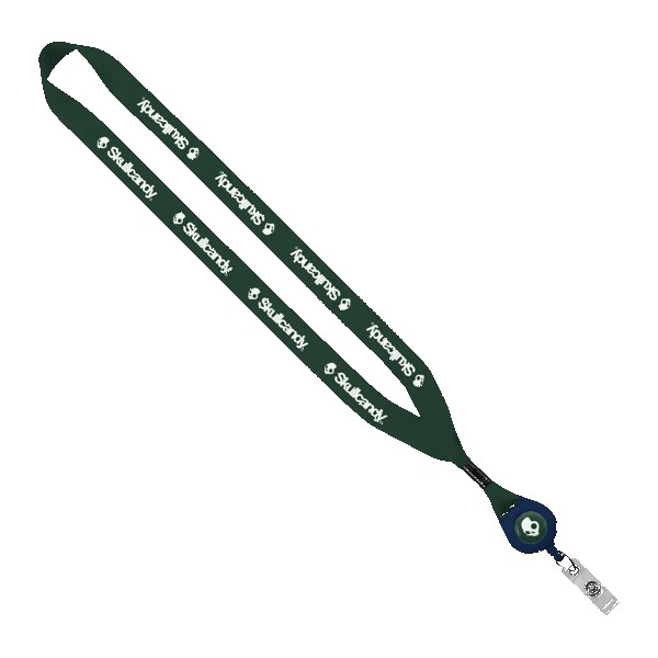 3/4" Polyester Lanyard with Metal Crimp & Retractable Badge Reel 1