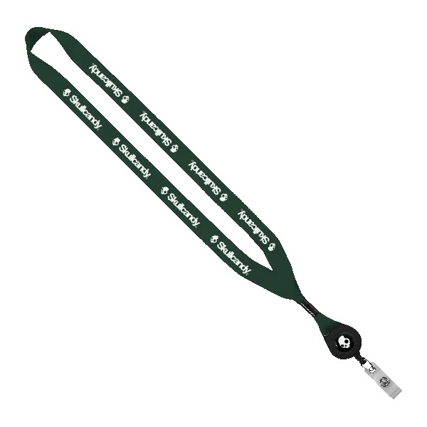3/4" Polyester Lanyard with Metal Crimp & Retractable Badge Reel 1