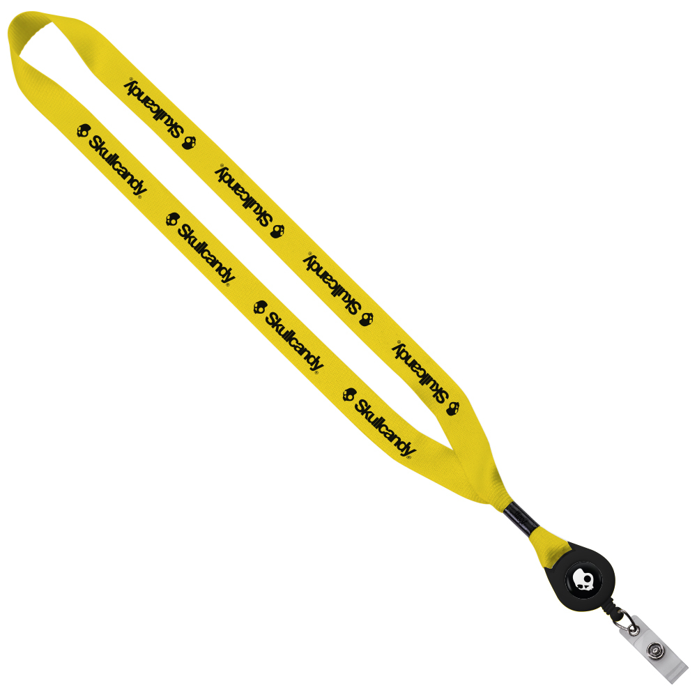 3/4" Polyester Lanyard with Metal Crimp & Retractable Badge Reel 1