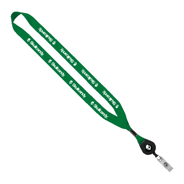 3/4" Polyester Lanyard with Metal Crimp & Retractable Badge Reel 1
