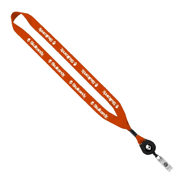 3/4" Polyester Lanyard with Metal Crimp & Retractable Badge Reel 1